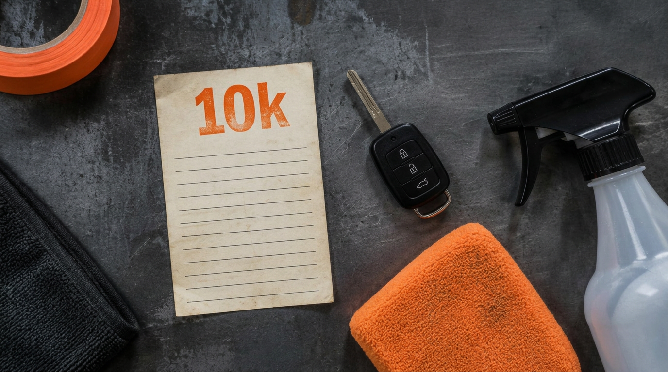 Boleta de servicio 10k sobre mesa de acero